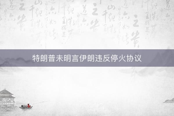 特朗普未明言伊朗违反停火协议