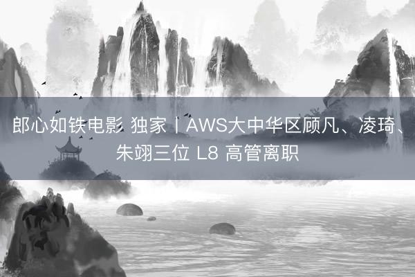 郎心如铁电影 独家丨AWS大中华区顾凡、凌琦、朱翊三位 L8 高管离职