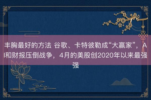 丰胸最好的方法 谷歌、卡特彼勒成“大赢家”，AI和财报压倒战争，4月的美股创2020年以来最强