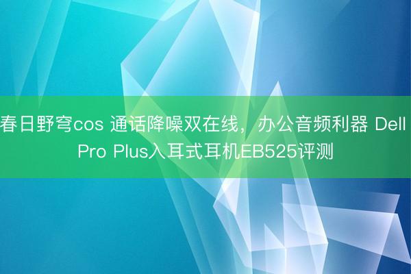 春日野穹cos 通话降噪双在线，办公音频利器 Dell Pro Plus入耳式耳机EB525评测