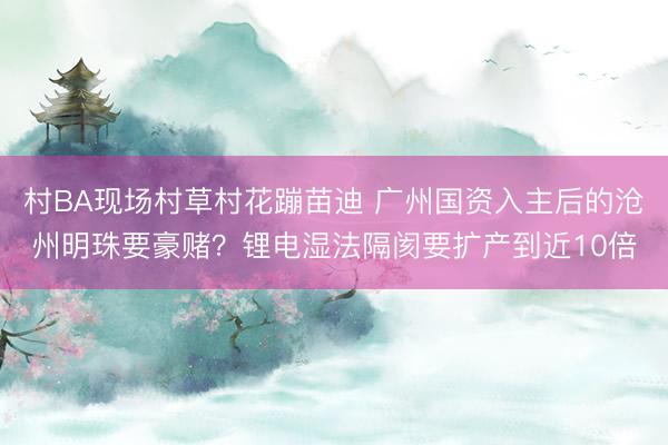 村BA现场村草村花蹦苗迪 广州国资入主后的沧州明珠要豪赌？锂电湿法隔阂要扩产到近10倍