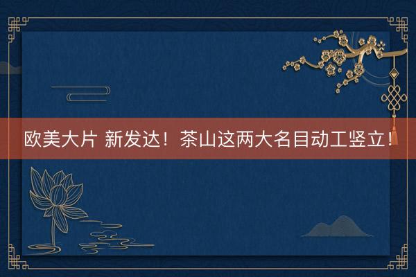 欧美大片 新发达！茶山这两大名目动工竖立！